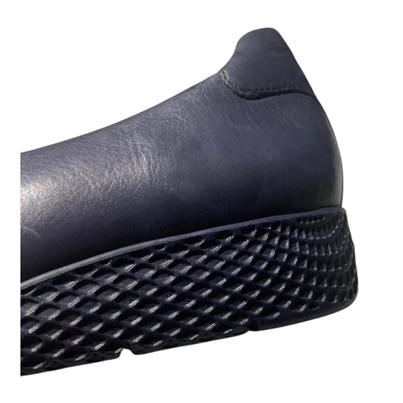 SAYDO Navy Blue Leather Peep Toe Wedge Heel Women's Comfort Shoes Size - Picture 9 of 9